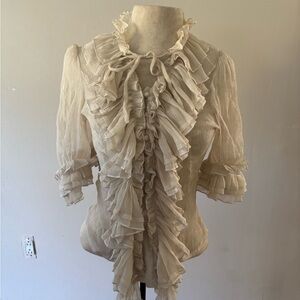 Ryu Cream Ruffled Blouse